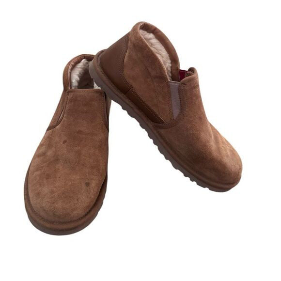 UGG RAKEL CHESTNUT SUEDE/ SHEEPWOOL ANKLE BOOT SLIPPERS Men’s 10 - Picture 1 of 8